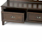 Burlington 42 Inch Wide Solid Wood Entryway Storage Bench with Drawers