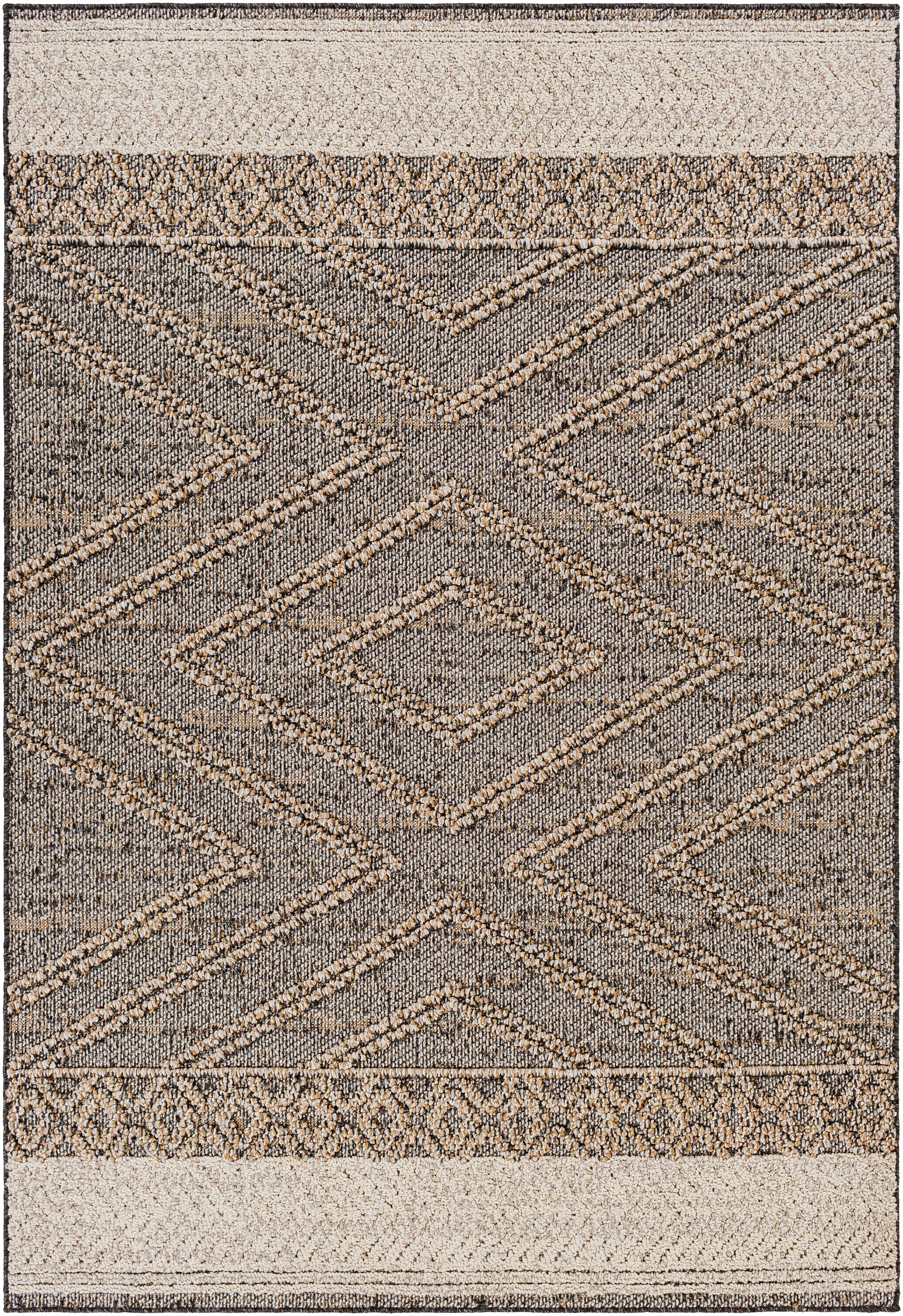 Beige Charcoal Areli Outdoor Area Rug