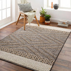 Beige Charcoal Areli Outdoor Area Rug