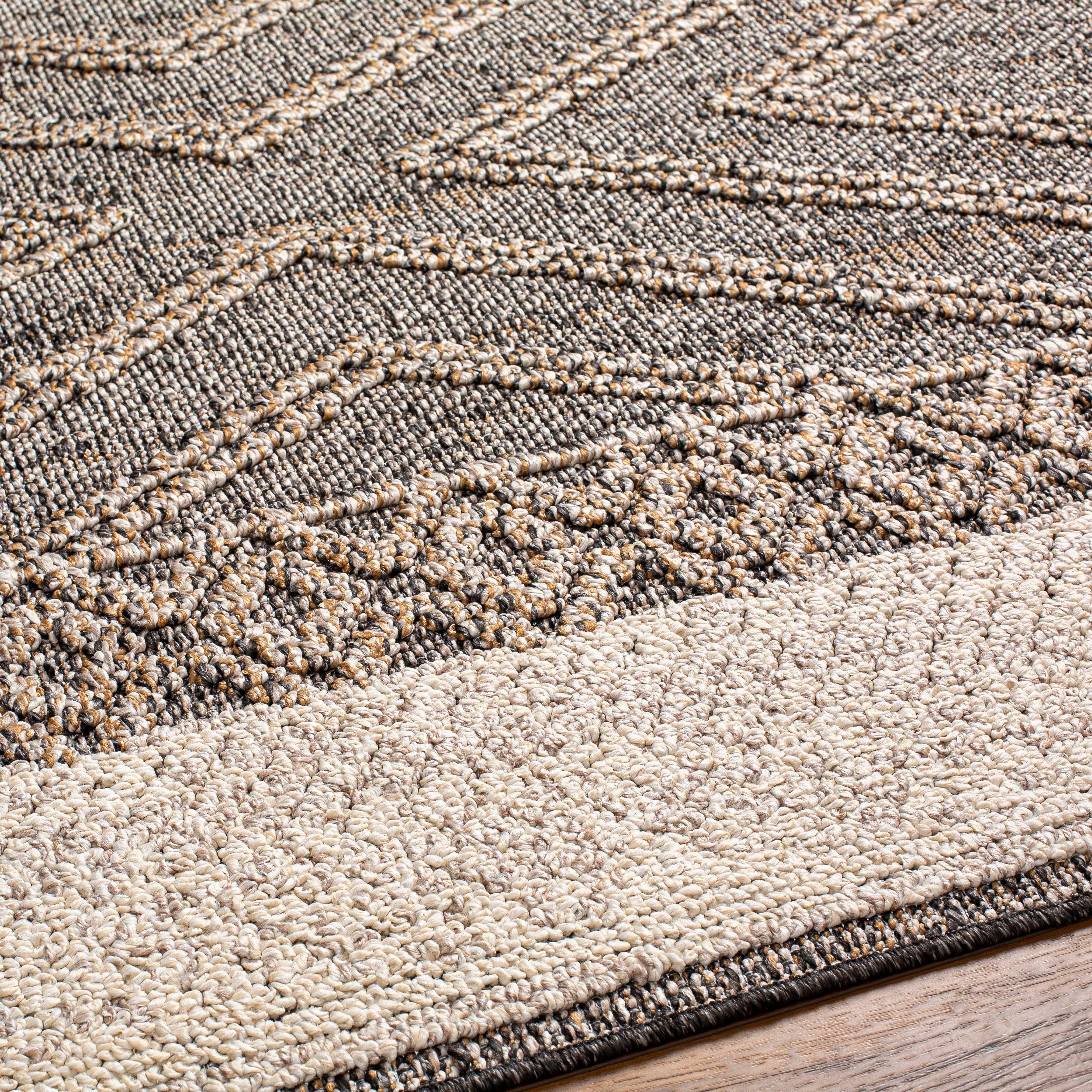 Beige Charcoal Areli Outdoor Area Rug