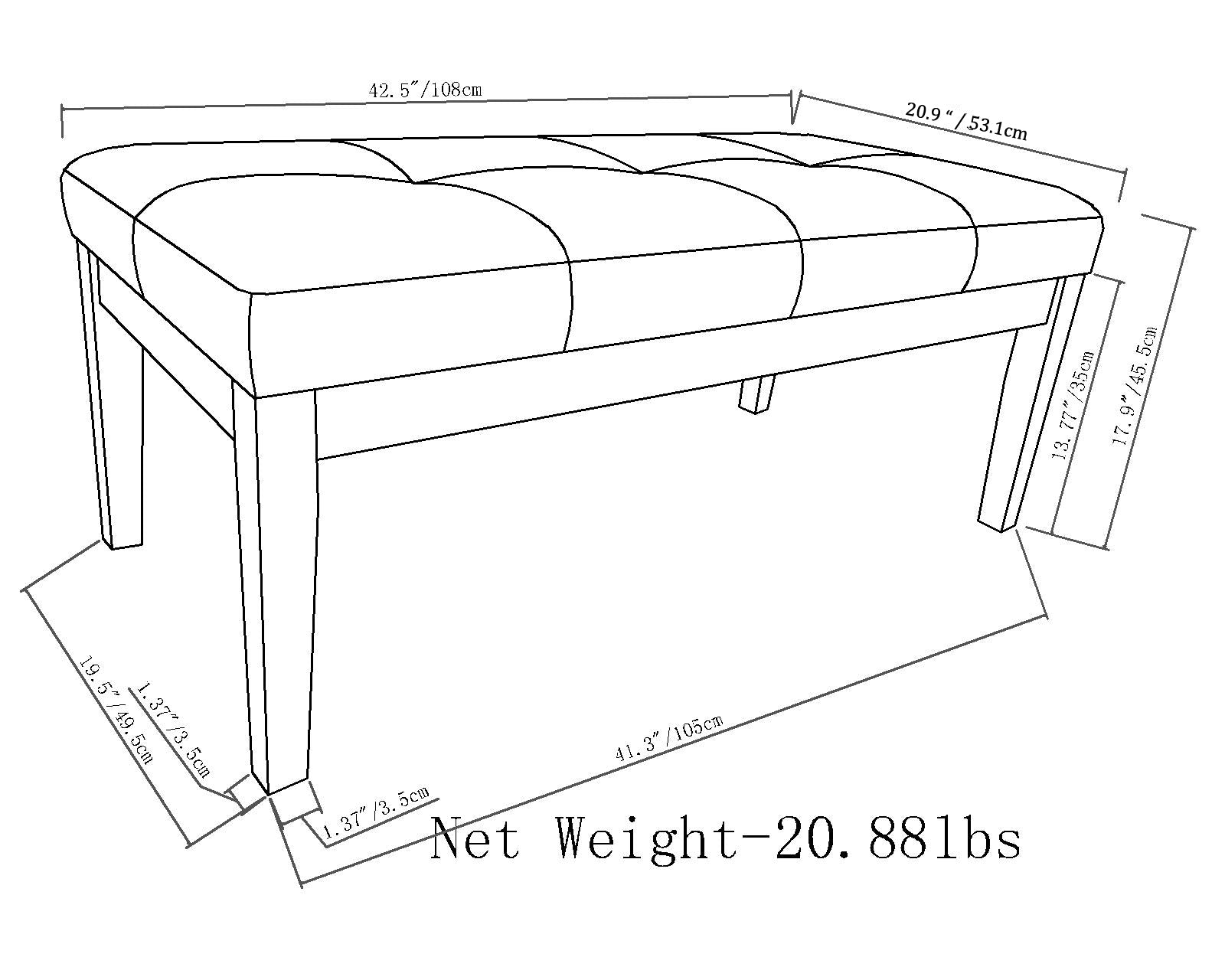 Lacey - Tufted Ottoman Bench - Distressed