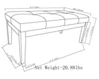 Lacey - Tufted Ottoman Bench - Distressed Saddle