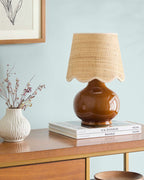 Wokila Tan Solid Ceramic Table Lamp