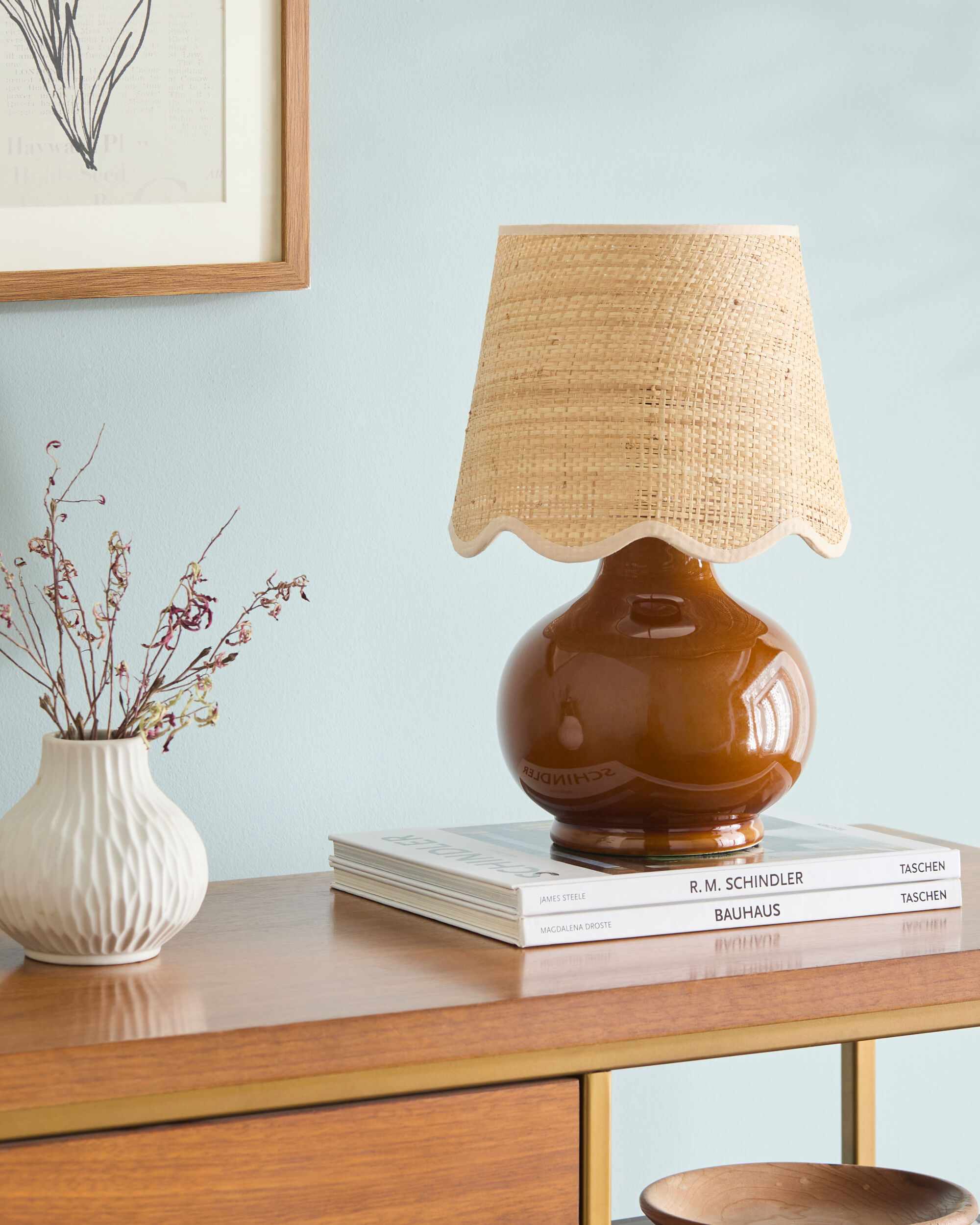 Wokila Tan Solid Ceramic Table Lamp