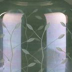 Stewartville Green Etched Glass Jar - Clearance