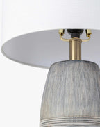 Mabayo Ribbed White Ceramic Table Lamp