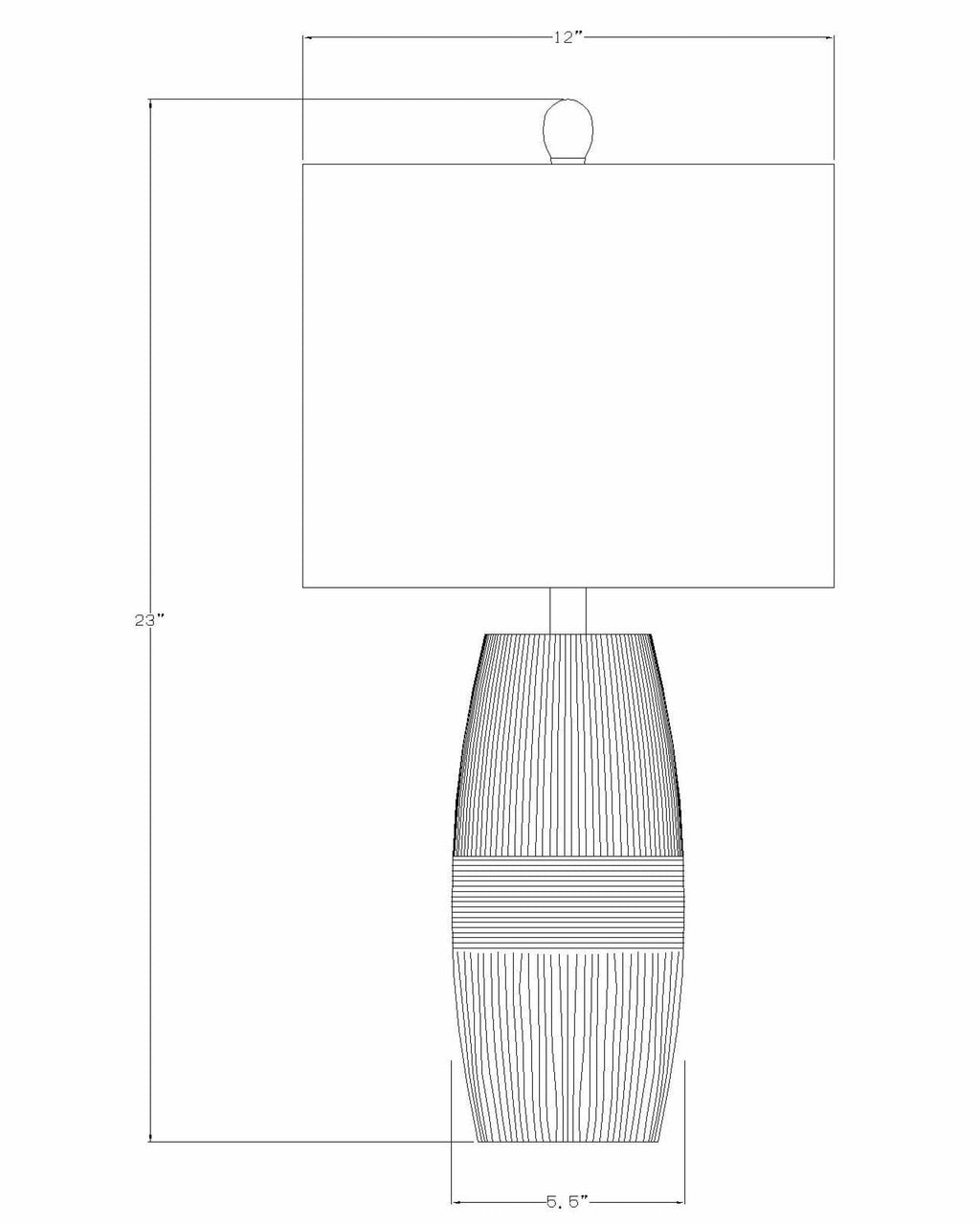 Mabayo Ribbed White Ceramic Table Lamp