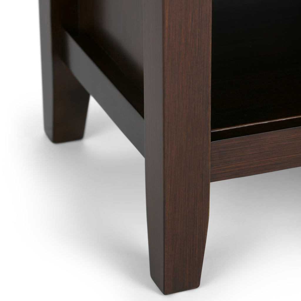 Artisan 24 Inch Wide Solid Wood Bedside Table in Russet