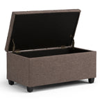 Sienna 33-Inch Wide Storage Ottoman Bench in Fawn