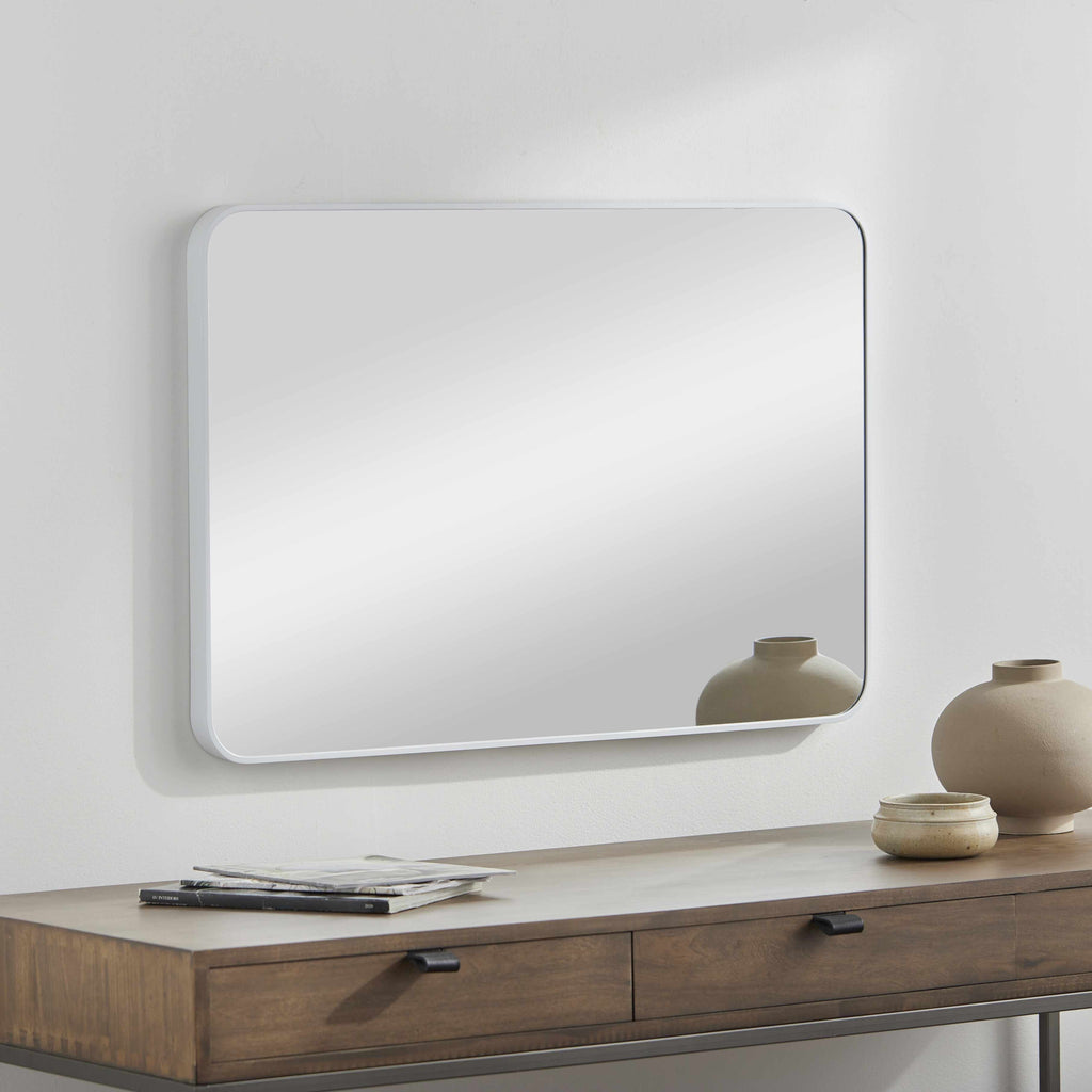 Sustinente White Carved Mirror - Clearance