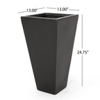 13" Outdoor Modern MGO Small Cast Stone Planter