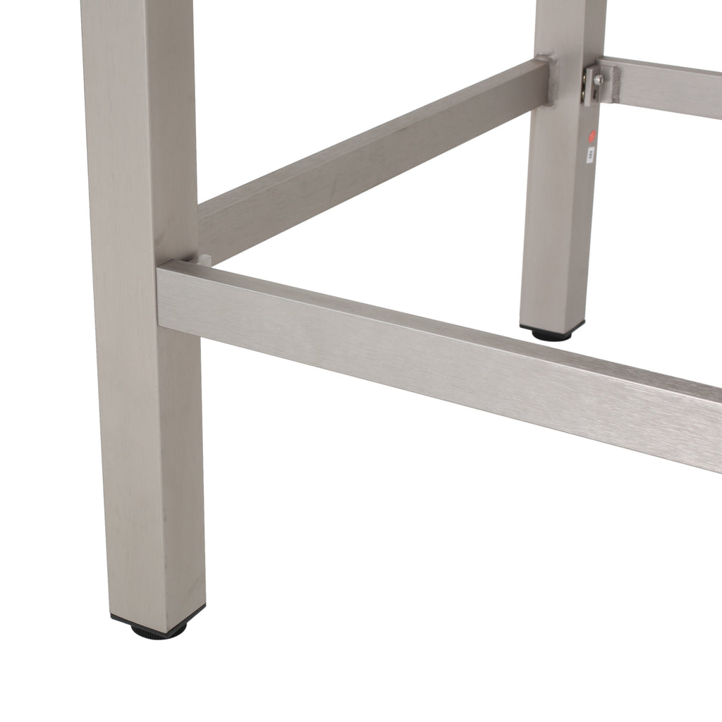 43" Outdoor Aluminum Frame Bar Table with PE Rattan Table Top