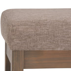 Milltown 27 Inch Wide Solid Wood Footstool Small Ottoman Bench in Fawn