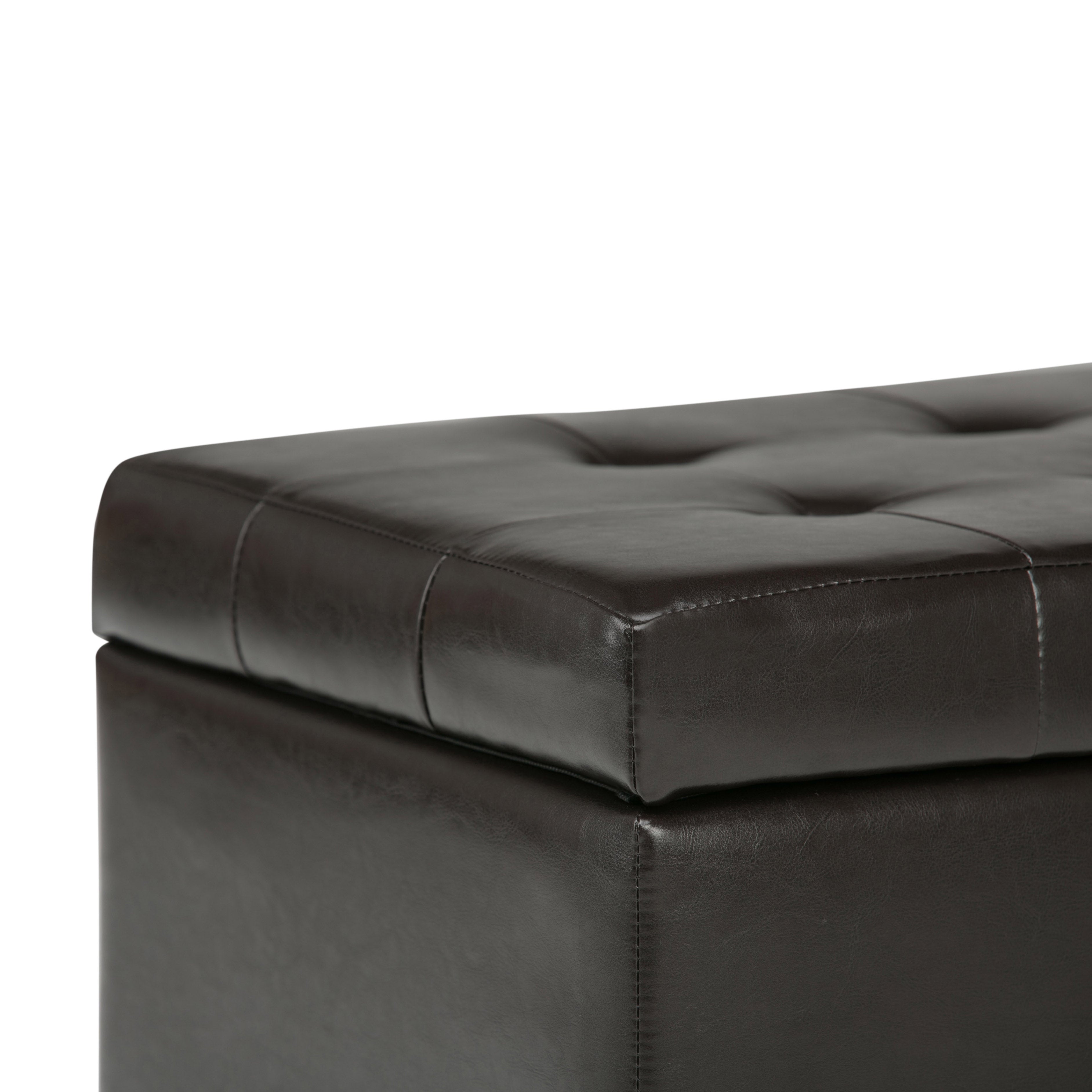 Cosmopolitan 34 Inch Wide Storage Ottoman in Tanners