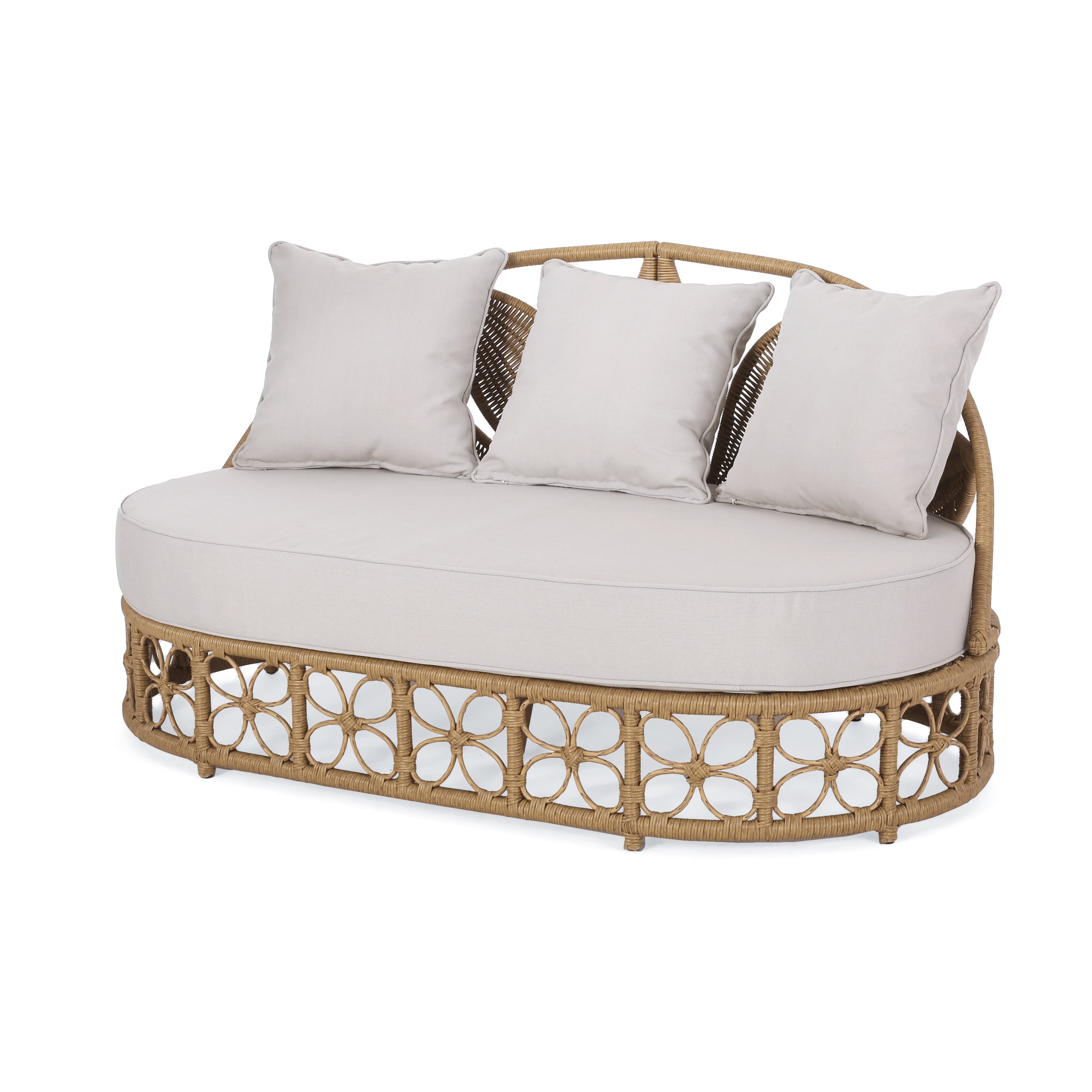 Patio Furniture Outdoor Daybed with Wicker Rattan