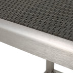 43" Outdoor Aluminum Frame Bar Table with PE Rattan Table Top