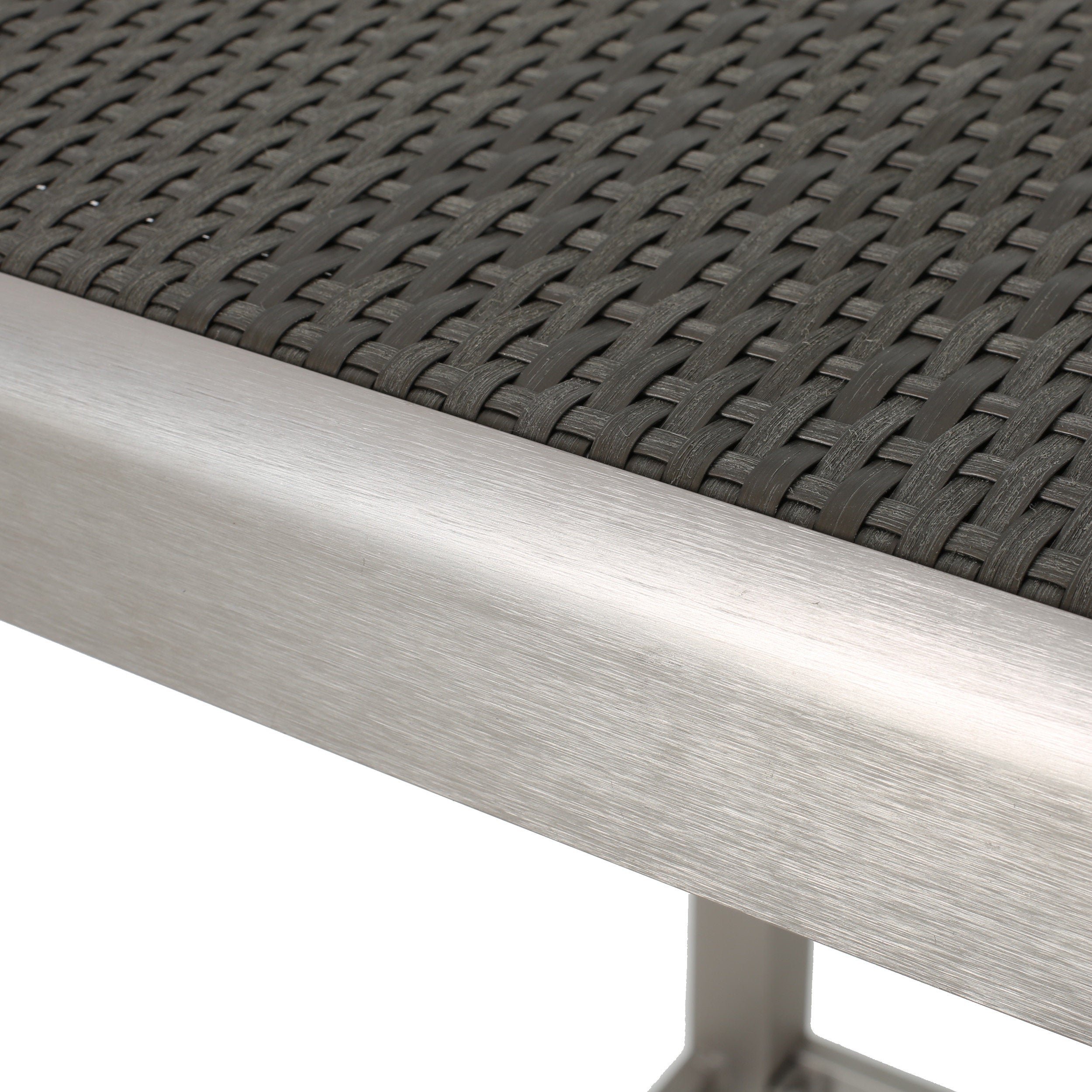 43" Outdoor Aluminum Frame Bar Table with PE Rattan Table Top