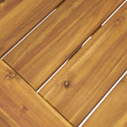 Outdoor Acacia Wood Coffee Table, Teak Finish / Rustic Metal