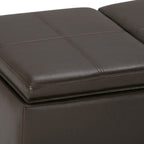 Avalon 42 Inch Wide Storage Ottoman in Chocolate