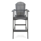 Outdoor Acacia Wood Adirondack Barstools, Set of 2