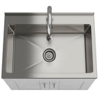 Modern Wide Shaker - 28" Laundry Cabinet with Faucet and Stainless Steel Sink