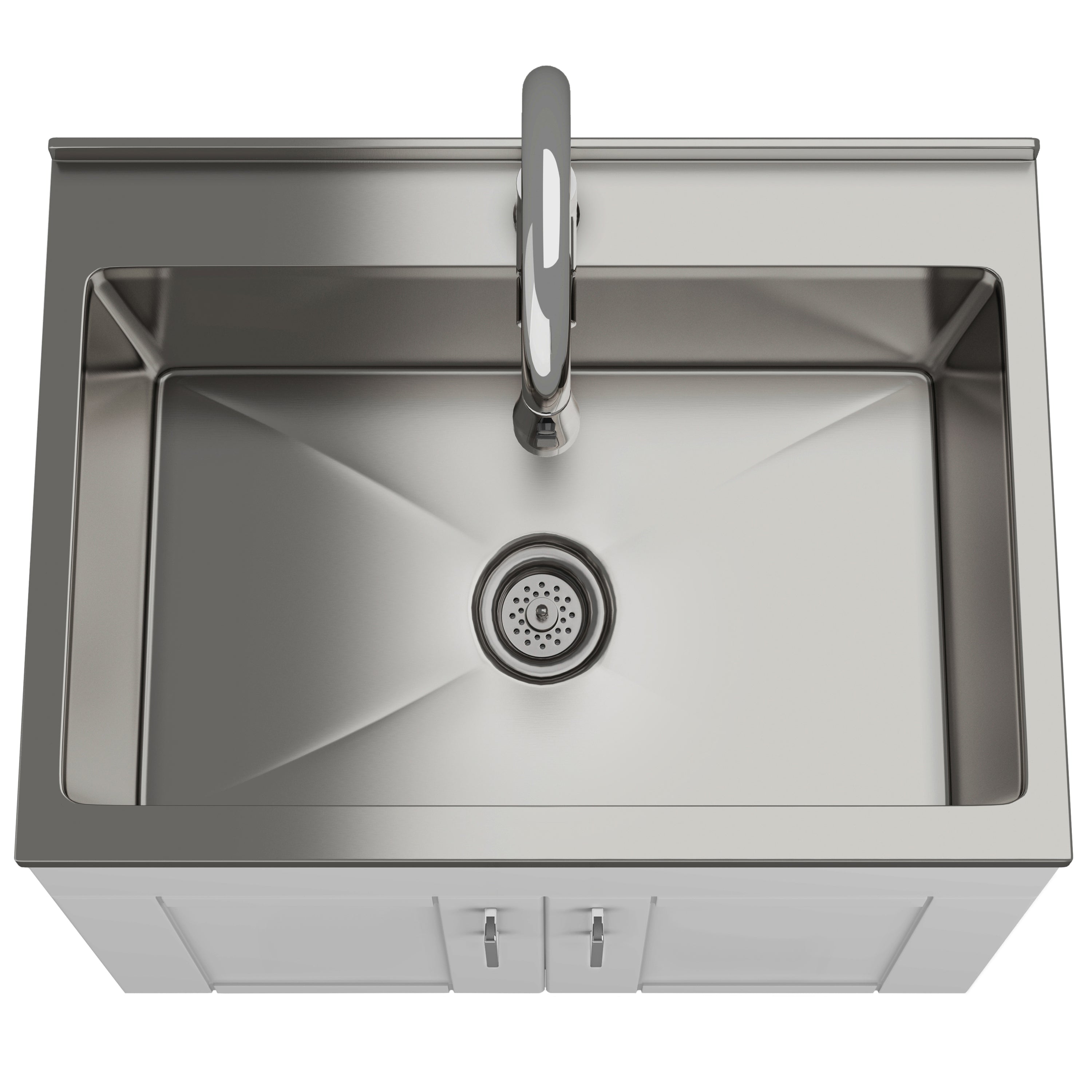 Modern Wide Shaker - 28" Laundry Cabinet with Faucet and Stainless Steel Sink