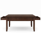 Artisan 36 Inch Wide Solid Wood Square Coffee Table in Russet