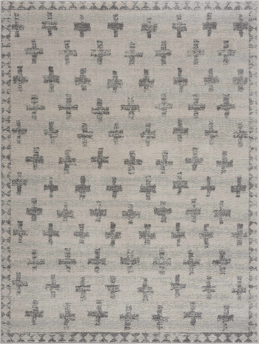 Tigris Swiss Cross Ivory&Gray Area Rug - Clearance