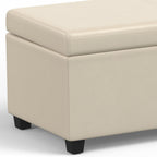 Avalon 54 Inch Wide Extra Large Storage Ottoman Bench in Satin