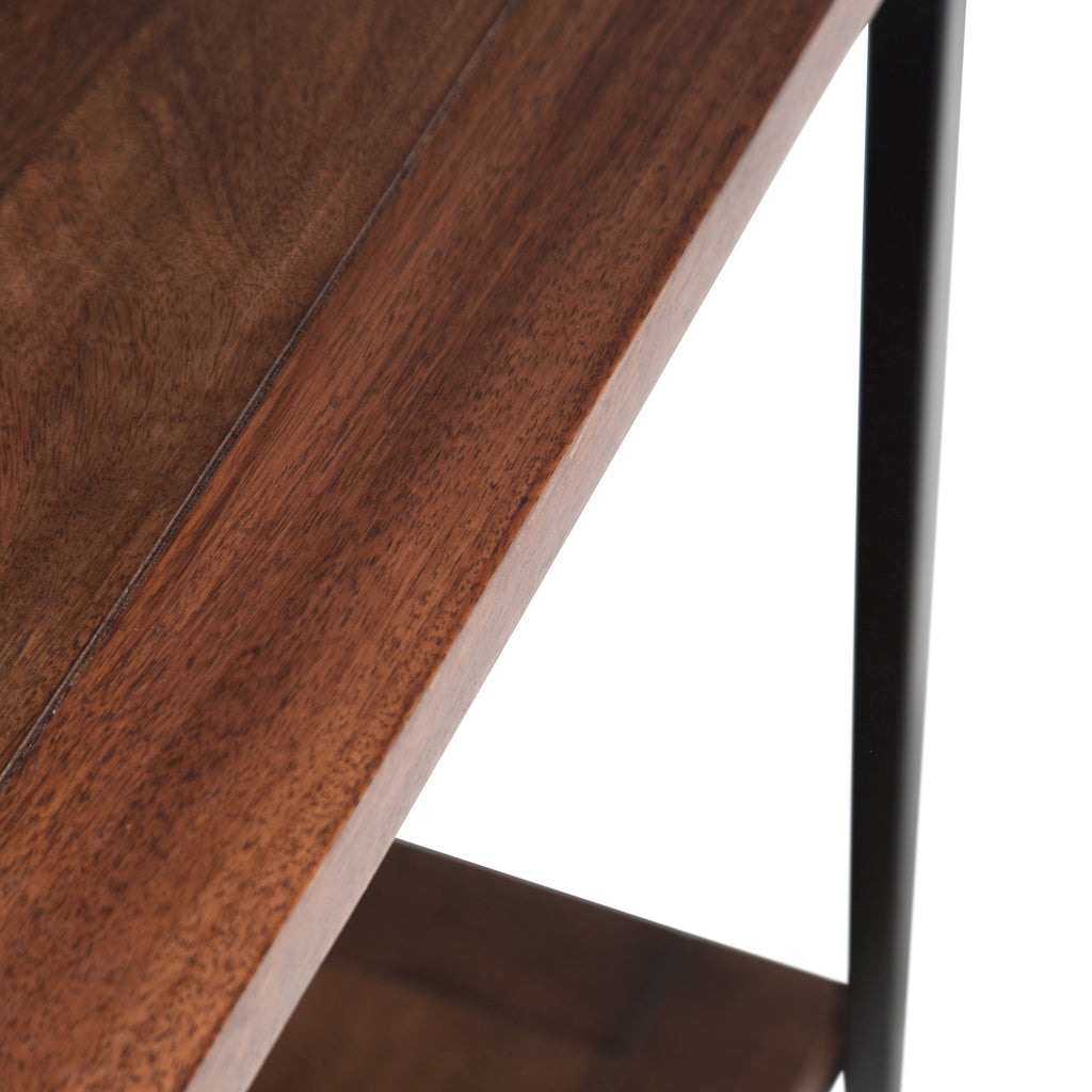 Skyler 54 Inch Wide Solid Mango Wood Console Sofa Table in Dark