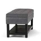 Cosmopolitan Storage Ottoman Bench with Open Bottom - Stone