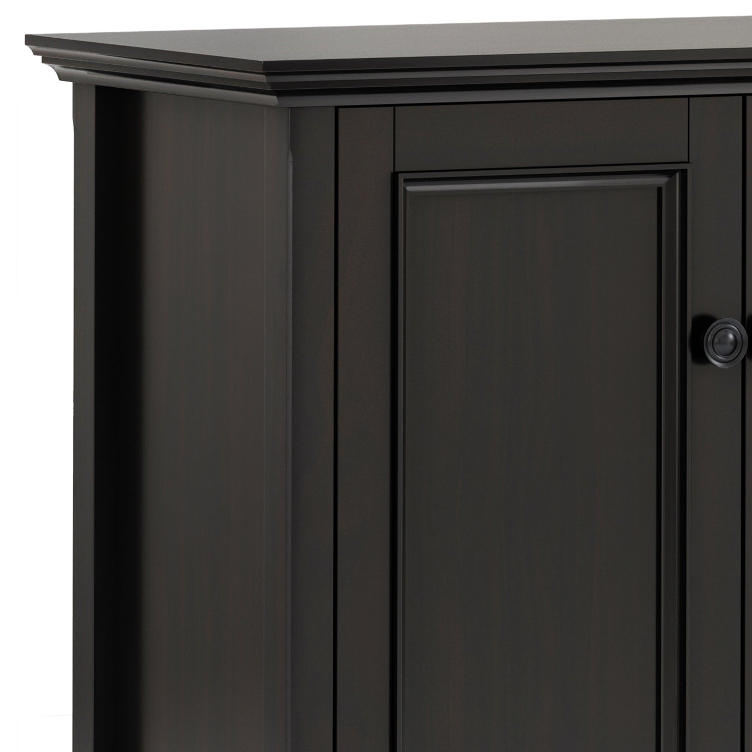 Amherst 66 Inch Wide Solid Wood Transitional 4 Door Storage Cabinet in Hickory