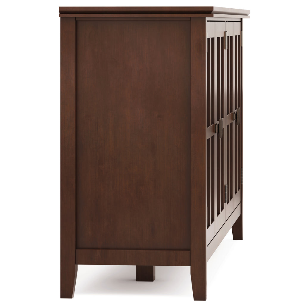 Artisan 66 Inch Wide Solid Wood Wide 4 Door Storage Cabinet in Russet