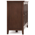 Artisan 66 Inch Wide Solid Wood Wide 4 Door Storage Cabinet in Russet