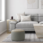 Serena - Round Braided Pouf - Dove