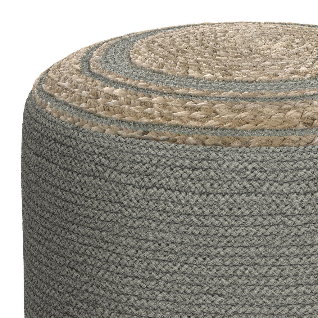 Serena - Round Braided Pouf - Dove