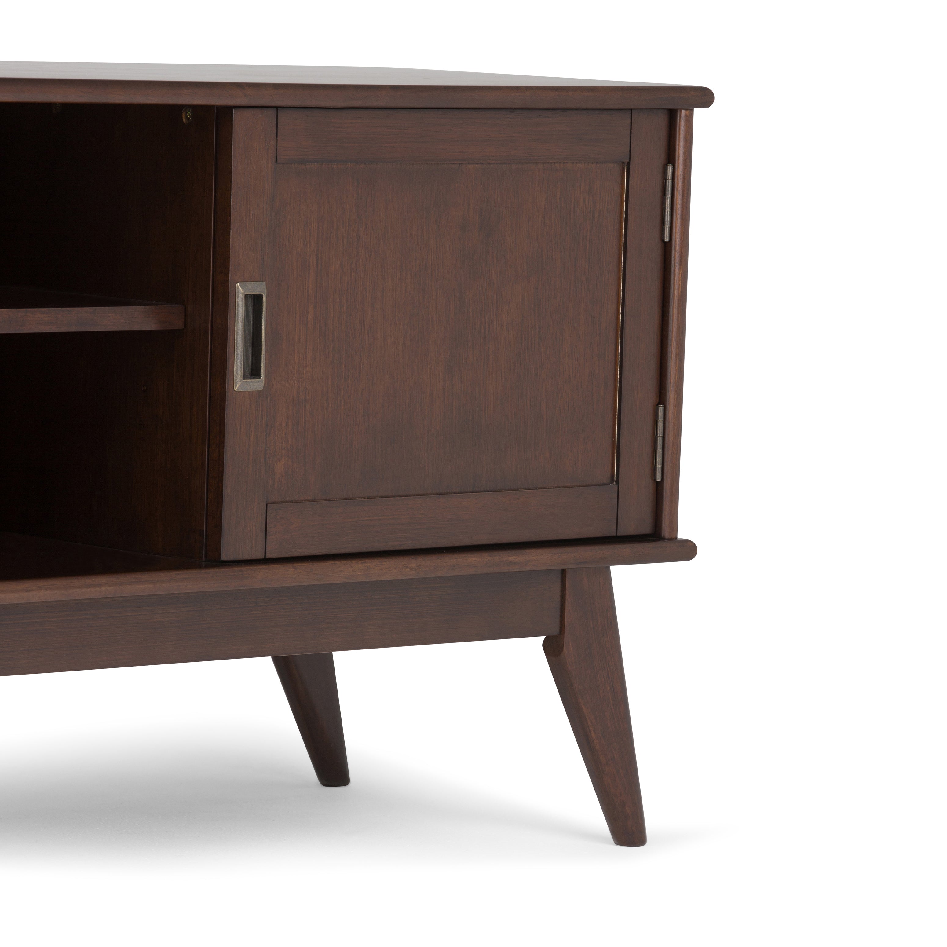 Draper 60 Inch Wide Solid Wood Mid Century Low TV Stand