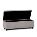Avalon 48 Inch Wide Storage Ottoman Bench in Cloud