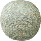 Jenkinjones Knitted Aqua Jute Pouf
