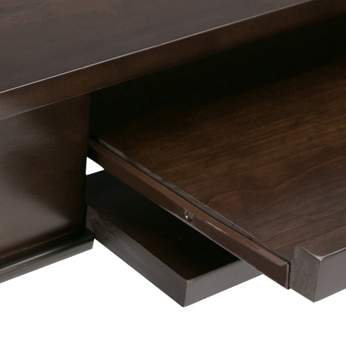 Carlton 42 Inch Wide Solid Wood Home Office Desk in Brunette