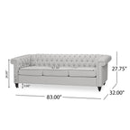 Chesterfield-Style 3 Seater Sofa