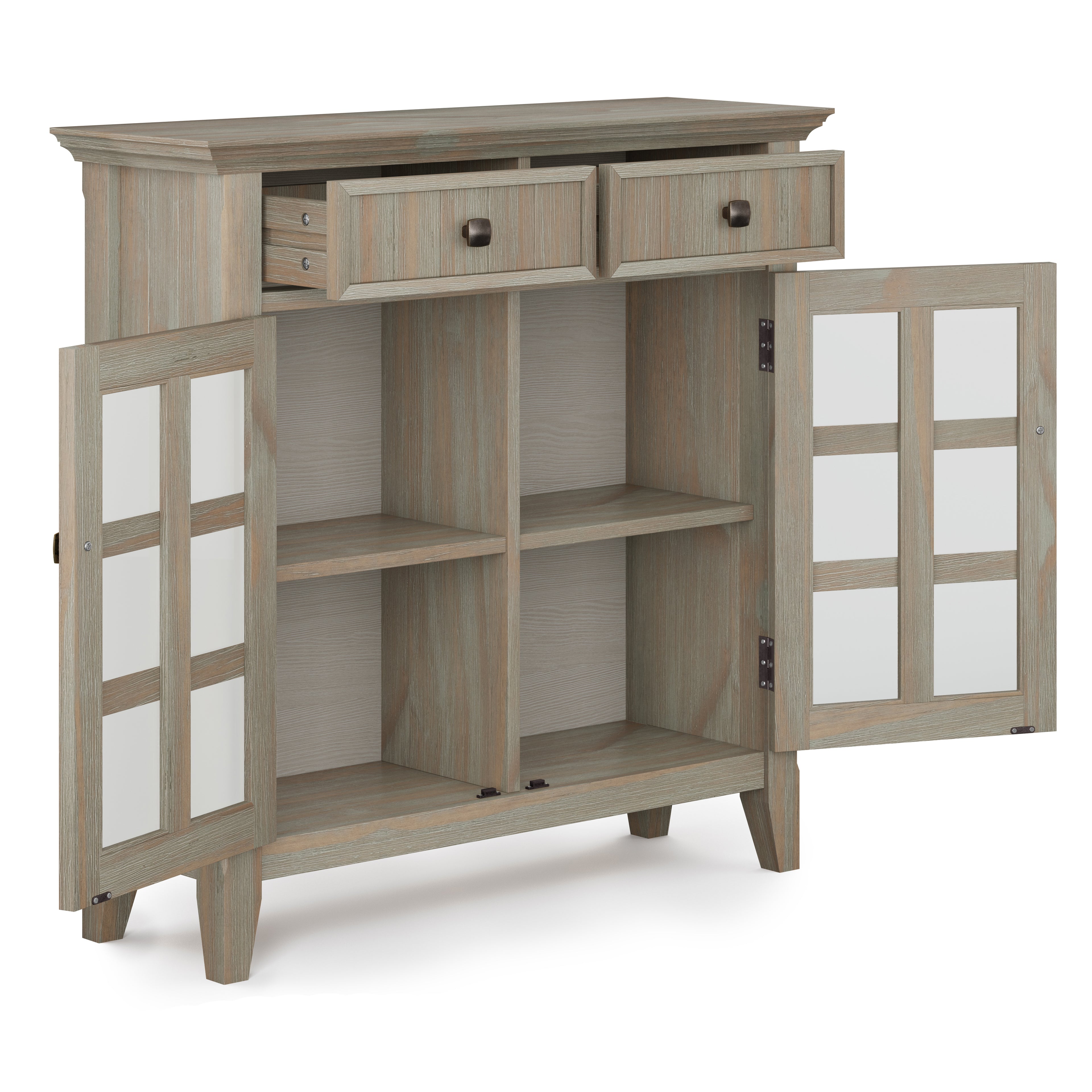 Acadian 36-Inch Wide Solid Wood Entryway Storage Cabinet in Distressed