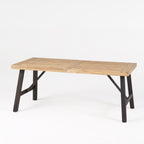 Outdoor Dining Set with 2 Benches and 1 Dining Table (3 pcs)