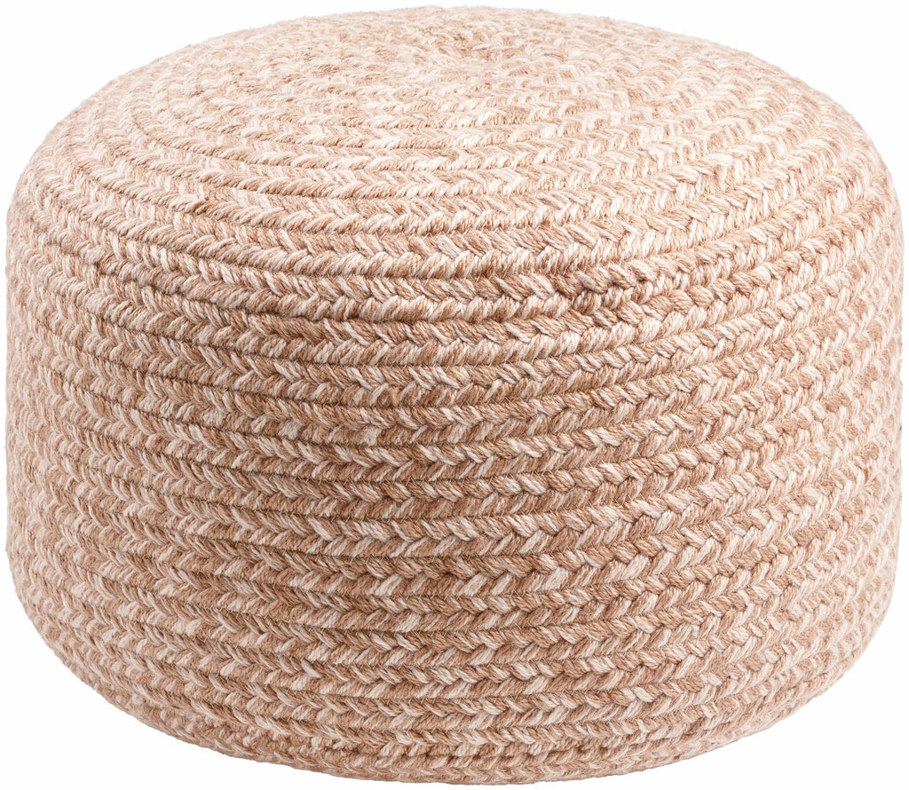 Tonanitla Natural Fiber Blush Knitted Outdoor Pouf