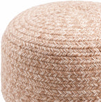 Tonanitla Natural Fiber Blush Knitted Outdoor Pouf