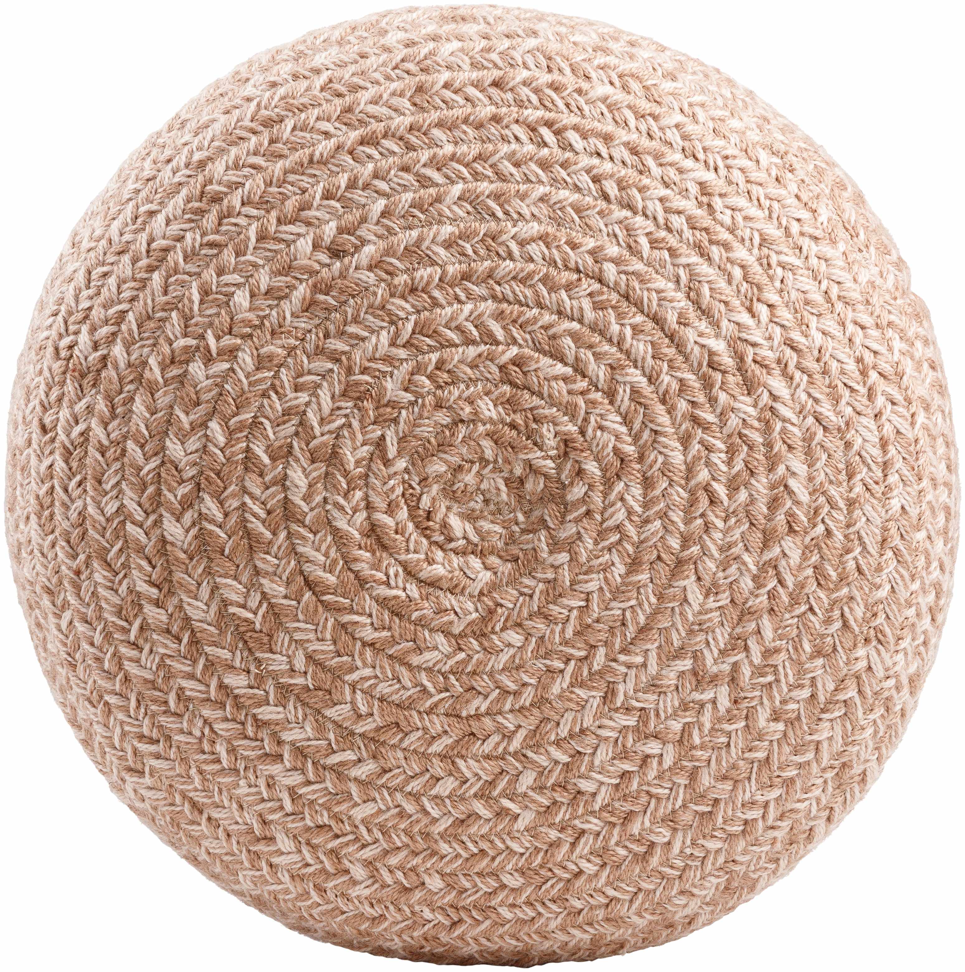 Tonanitla Natural Fiber Blush Knitted Outdoor Pouf