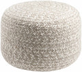 Tonanitla Natural Fiber Light Gray Knitted Outdoor Pouf