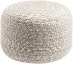 Tonanitla Natural Fiber Light Gray Knitted Outdoor Pouf
