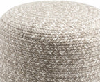 Tonanitla Natural Fiber Light Gray Knitted Outdoor Pouf