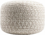 Tonanitla Natural Fiber Light Gray Knitted Outdoor Pouf